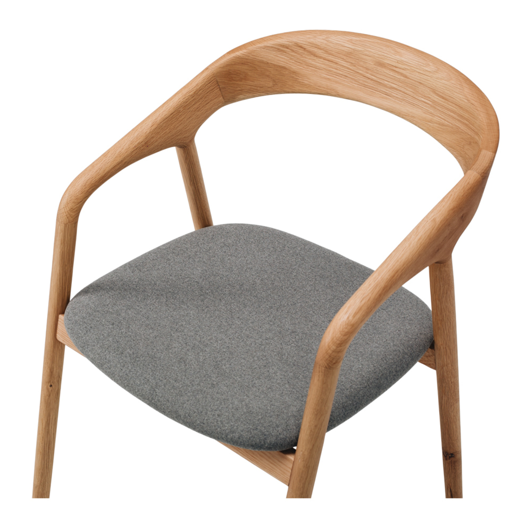 Nora Chair Natural Oak Grey Fabric image 4